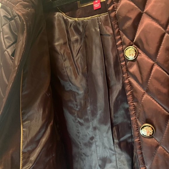 Vince Camuto Purple Satin and Velvet Quilted Jacket with High Collar Size Medium - Picture 10 of 12